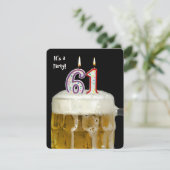 61. Geburtstags-Bier-Party Einladung (Stehend Vorderseite)
