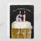 61. Geburtstags-Bier-Party Einladung (Vorderseite)