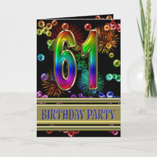 61. Geburtstags-Party Einladung