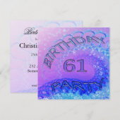 61. Geburtstagsfeier, Abstrakt und Bubb Einladung (Vorne/Hinten)