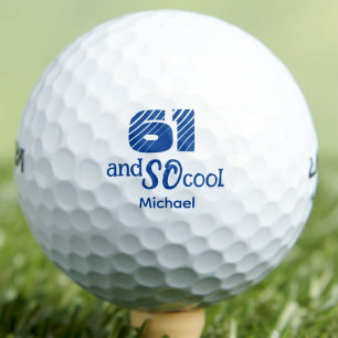 61. Geburtstagsgeschenk für ihn Cool 61 Blau Lusti Golfball