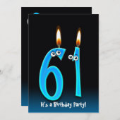 61. Geburtstagsparty Einladung (Vorne/Hinten)