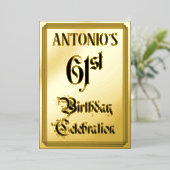 61. Geburtstagsparty — Elegantes Script + Individu Folieneinladung (Stehend vorne)