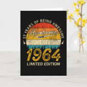 61 Jahre alt 1964 Retro Phantastisch 61. Geburtsta Karte (Gelbe Blume)