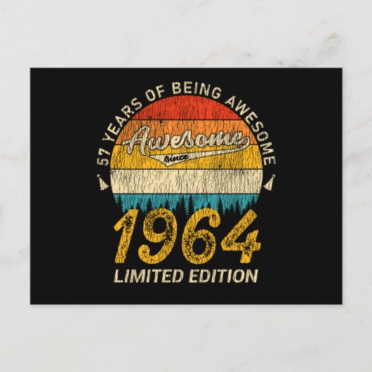 61 Jahre alt 1964 Retro Phantastisch 61. Geburtsta Postkarte (Vorderseite)