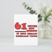 61 Jahre alte Geburtstagsdesigns Postkarte (Stehend Vorderseite)