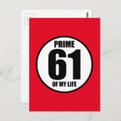 61 - Primzahl meines Lebens Postkarte (Vorne/Hinten)