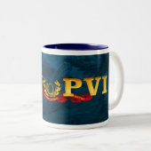 61. PVI neue Logo-Fahnen-Tasse Zweifarbige Tasse (VorderseiteRechts)