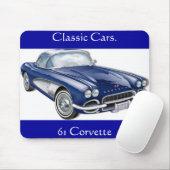 61CorvetteGlitzie, 61 Corvette, Classic Cars. Mousepad (Mit Mouse)