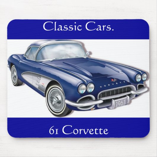 61CorvetteGlitzie, 61 Corvette, Classic Cars. Mousepad (Vorne)