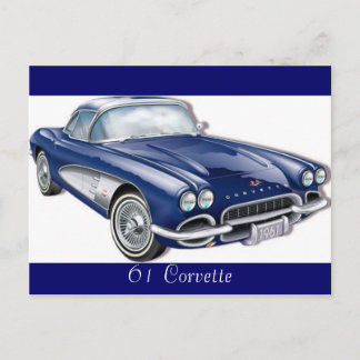 61CorvetteGlitzie, 61 Corvette Postkarte