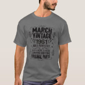 61St Birthday März 1961 Pisces Man Aries Girl Vin T-Shirt (Vorderseite)