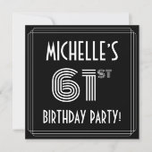 61st Birthday Party: Art Deco Style w/ Custom Name Einladung (Vorderseite)