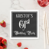 61st Birthday Party — Fancy Script + Custom Name Serviette (Beispiel)