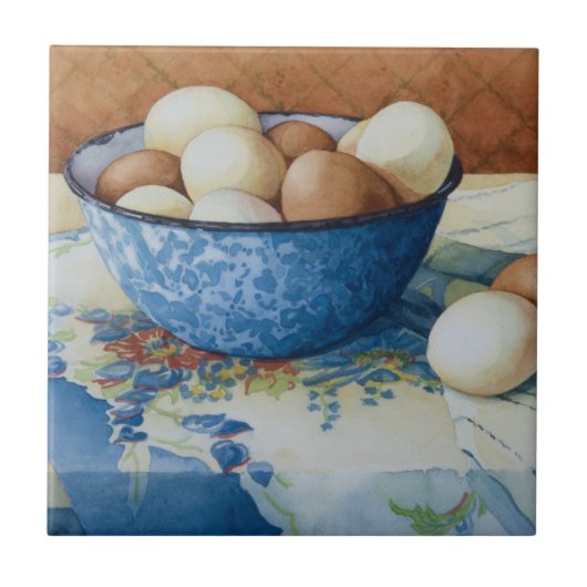 6293 Eier in der Enamelware-Schüssel Fliese (Vorderseite)