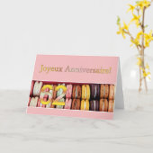 62. Französisch Geburtstag Macaron-Joyeux Annivers Karte (Gelbe Blume)