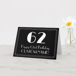 62. Geburtstag ~ Art Deco inspiriertes Aussehen "6 Karte