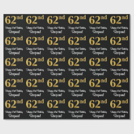 62. Geburtstag: Elegante Luxury Imitate Gold Look  Geschenkpapier