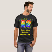 62. Geburtstag: Farbige Musiksymbole, Regenbogen 6 T-Shirt (Vorne ganz)