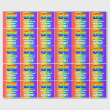 62. Geburtstag: Farbiges, lustiges Regenbogenmuste