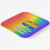 62. Geburtstag: Farbiges, lustiges Regenbogenmuste Pappteller (Gewinkelt)