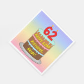 62. Geburtstag: Fun Cake and Candles + Individuell Serviette (Ecke)