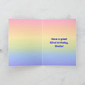 62. Geburtstag: Fun Rainbow #, Custom Fotos + Name Karte (Innenseite)