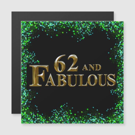 62. Geburtstag Magnetkarte (Vorne/Hinten)