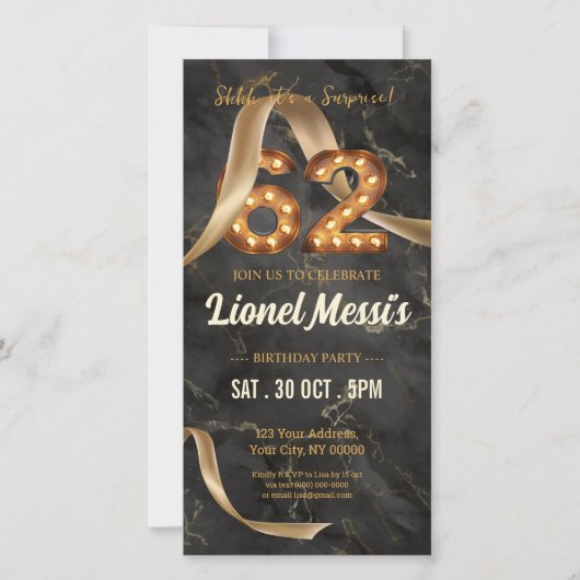 62. Geburtstag Mobile Einladung (Vorderseite)