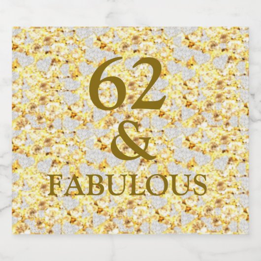 62. Geburtstag Schaumweinetikett (Einzelnes Label)