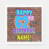 62. Geburtstag ~ Spaß, Urban Graffiti Inspiriert L Serviette (Vorderseite)