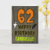 62. Geburtstag: Spooky Halloween Thema, Individuel Karte (Gelbe Blume)