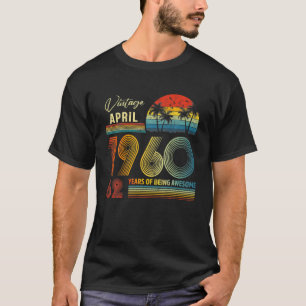 62. Geburtstag Vintag im April 1960 62 Jahre altes T-Shirt
