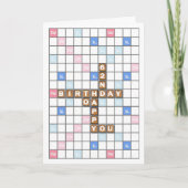 62. Geburtstag, Word Game Board Karte (Vorderseite)