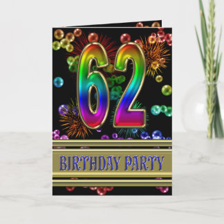 62. Geburtstags-Party Einladung