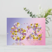 62. Geburtstagsfeier mit Blumenbriefen Einladung (Stehend Vorderseite)