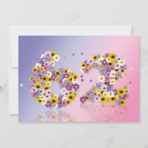 62. Geburtstagsfeier mit Blumenbriefen Einladung