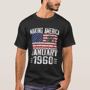 62. Geburtstagsgeschenk Januar 1960 Amerikanische  T-Shirt