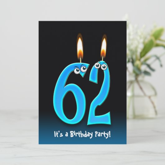 62. Geburtstagsparty Einladung (Stehend Vorderseite)