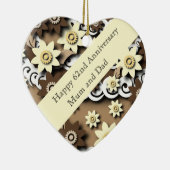 62. Hochzeitstag Keramik Ornament (Rechts)