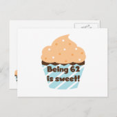 62 ist süße T - Shirt und Geschenke Postkarte (Vorne/Hinten)