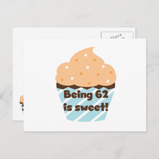 62 ist süße T - Shirt und Geschenke Postkarte (Vorne/Hinten)
