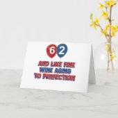 62 Jahre Geburtstagsgeschenk Ideen Karte (Gelbe Blume)