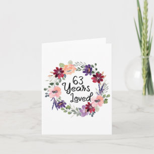 62 Jahre Liebe Flora 63. Geburtstag Frauen 62 Jahr Karte