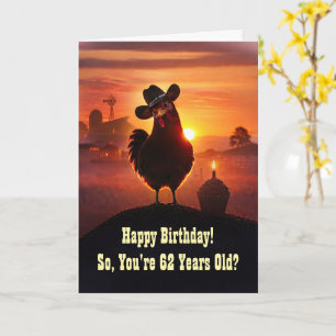 62. Lustiger Happy Birthday mit Huhn Karte