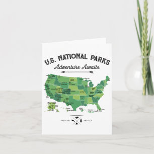 62 National Parks Map Us Park Vintages Camping Hik Karte