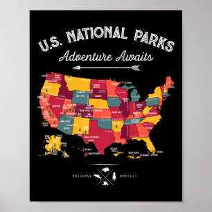 62 Nationalparks-Kartengeschenke uns Park Vintage- Poster