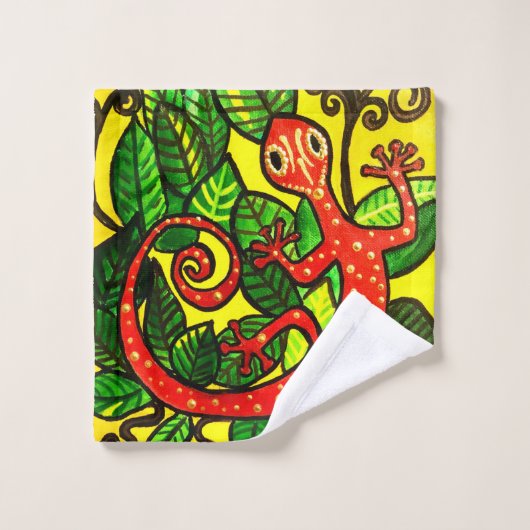 62 Rote Gecko Handtücher SET (Waschlappen)