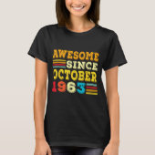 62 Years Old Awesome Since October 1963 62nd Birth T-Shirt (Vorderseite)