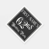 62nd Birthday Party — Fancy Script + Custom Name Serviette (Ecke)